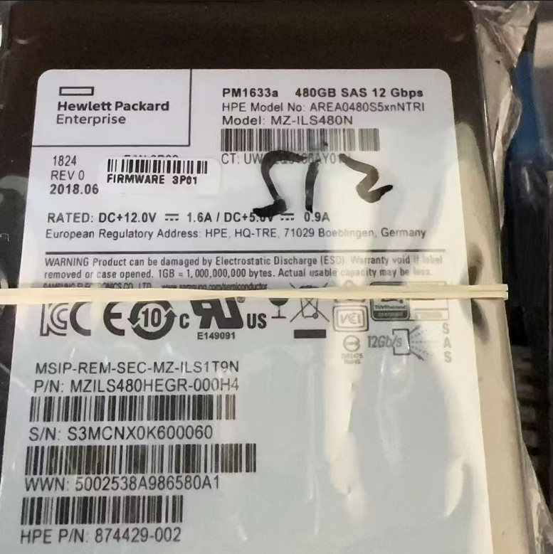 778251-001 PM1633a MZILS480HEGR-000H4 MZ-ILS480N 480GB SAS 12 Gbps SSD 874429-002