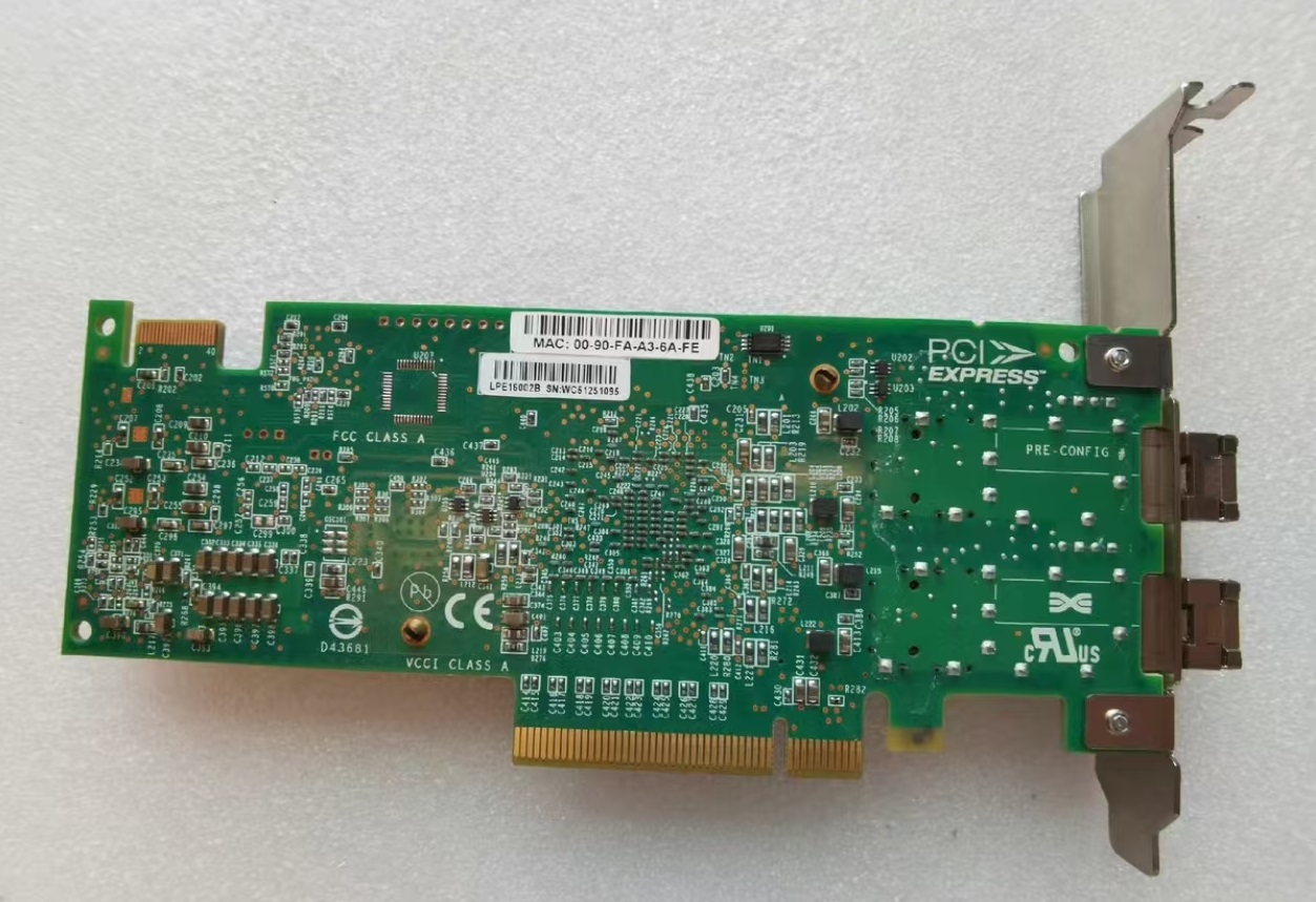 Low-profile  00D8548 00D8549  PCIe Card 16Gb FC (16GFC) QLE2690 Single-port PCI Express (PCIe ) 3.0 X8. Network Card