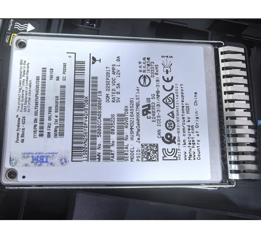 Original genuine 00LY605/00LY599 1.55TB SAS hard drive enterprise grade disk body with original bracket