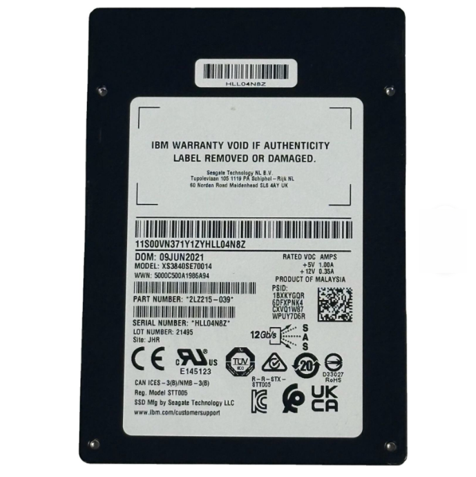 00VN371 Solid State Drive 3.84TB Capacity 2.5-inch SAS Protocol Supports Hot Plug Server Storage Upgrade Dedicated
