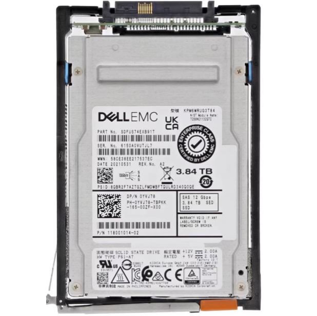 0YVJ78/118001014-01 Enterprise Solid State Drive 3.84TB SAS Interface Adaptation 5052380 Storage Rack