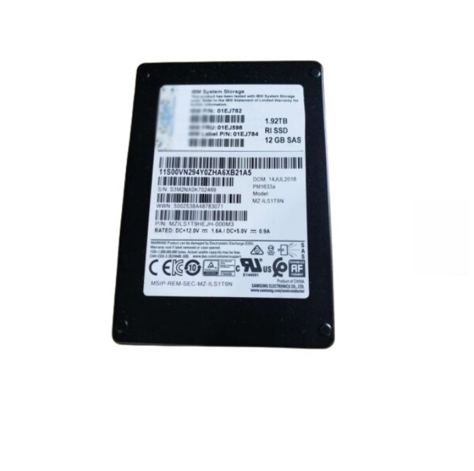 Original 1.92TB enterprise grade hard drive model 02PX347 PM1643A, including original tray bracket 02PX339