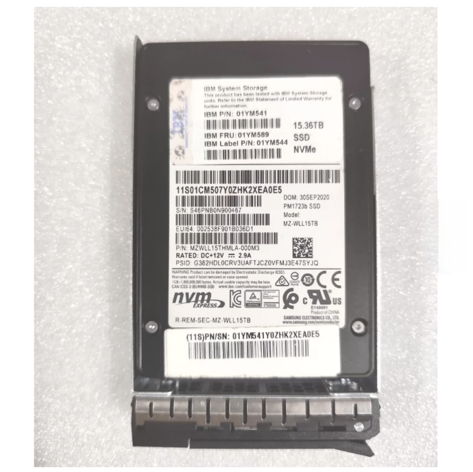 Original enterprise grade NVMe SSD 15.36TB PCIe 4.0 dual model 01YM541/01CM507 optional PM1723B disk body