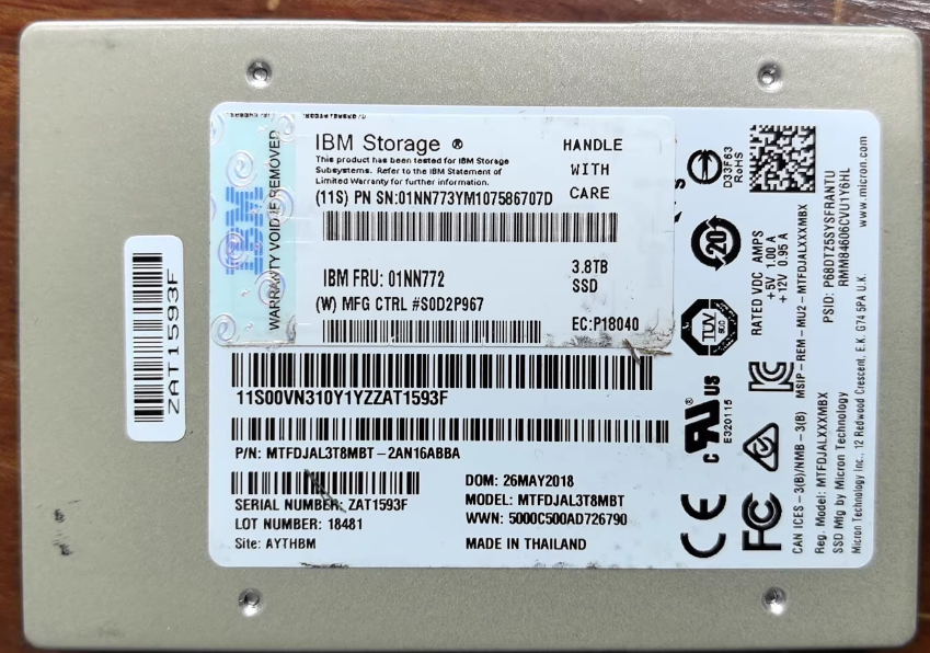 Enterprise-grade high-performance NVMe! 3.8TB PCIe SSD read-intensive 01NN772 compatible with Apollo/DL series servers
