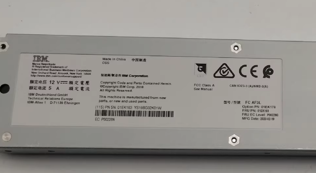 01EK163 FC AF3L Flash Core Module 7.68TB TLC NVMe FCM for FlashSystem 9100/9200/9500 with Tray 01EK169
